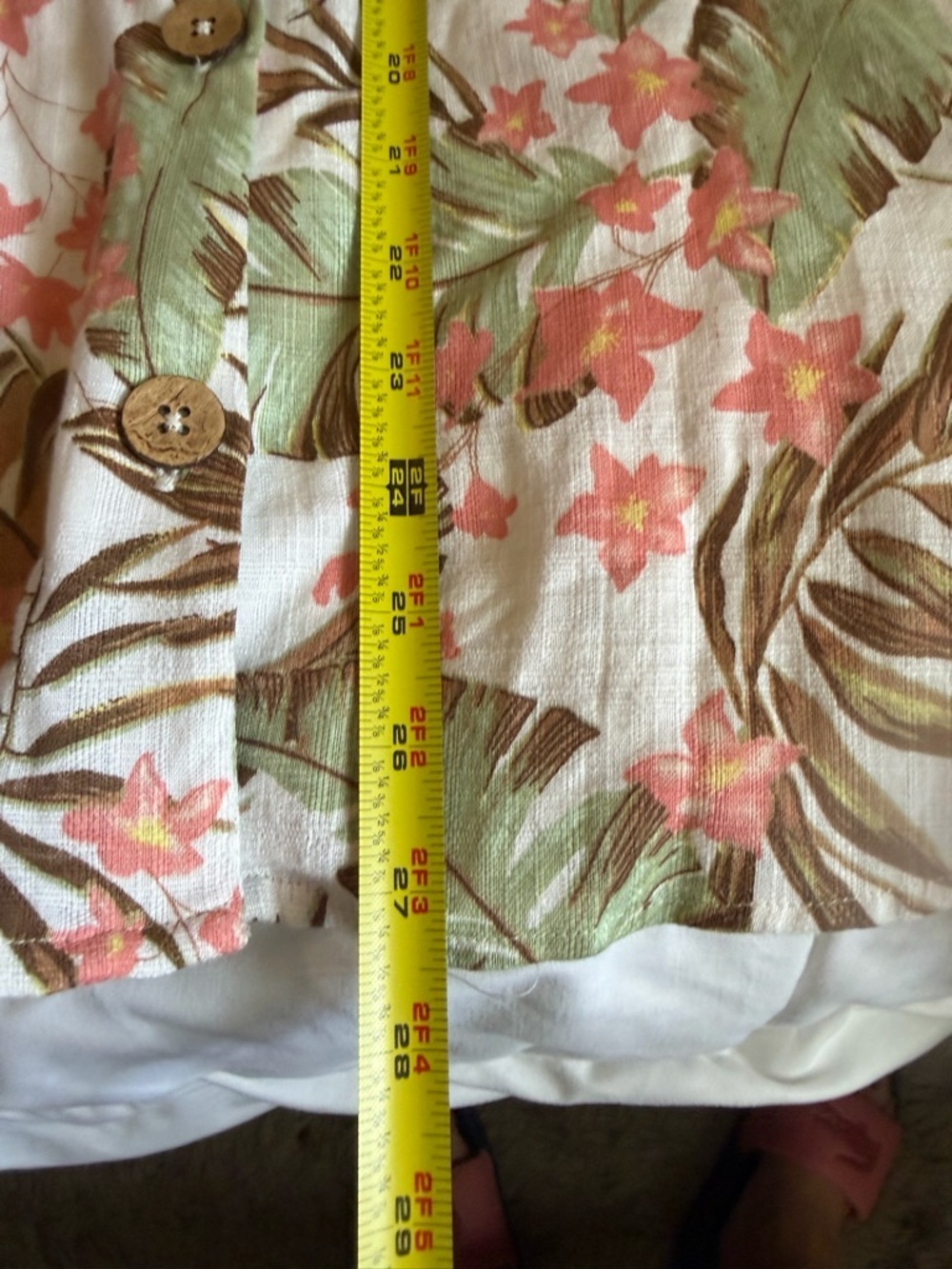 Rip Curl Tropical Button-Front Mini Dress in Beige, Green & Brown - Picture 8 of 9